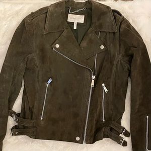 Green BCBGeneration Suede Moto Jacket